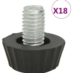 Accessoires Pour Meubles D'Extérieur-vidaXL Pieds de meubles réglables M8 18 pcs Noir