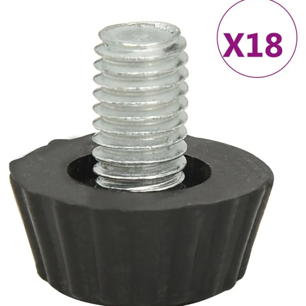Accessoires Pour Meubles D'Extérieur-vidaXL Pieds de meubles réglables M8 18 pcs Noir