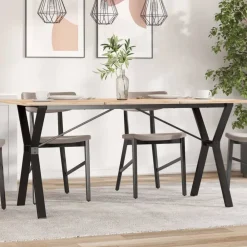 vidaXL Pieds de table à manger cadre en Y 140x60x73 cm acier
