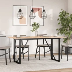 vidaXL Pieds de table à manger cadre en O 120x60x73 cm acier