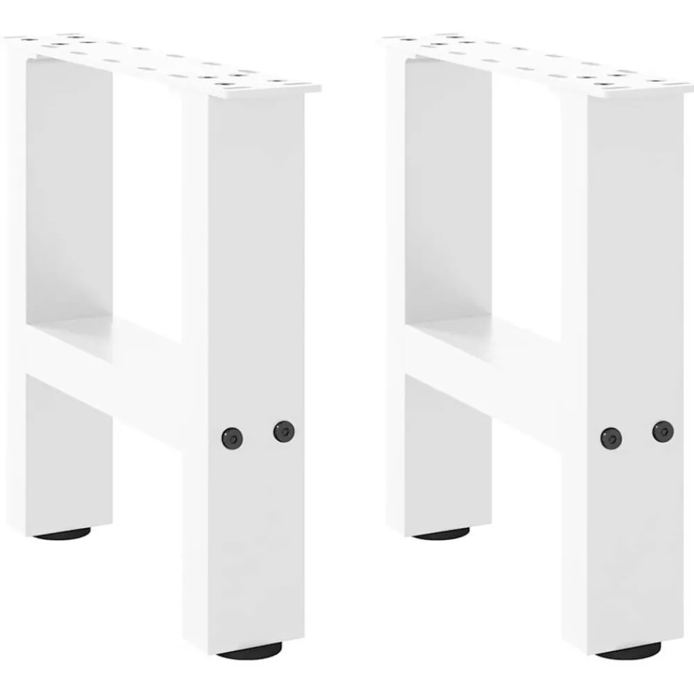 Accessoires Pour Tables-vidaXL Pieds de table basse 2 pièces 30 x (30-31) cm Acier Blanc
