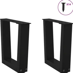 vidaXL Pieds de table basse en V 2 pièces 30 x (30-31,3) cm Acier