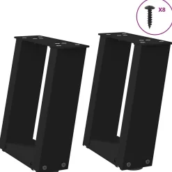 Accessoires Pour Tables-vidaXL Pieds de table basse en U 2 pièces 30 x (30-31) cm Acier Noir