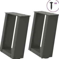 vidaXL Pieds de table basse en U 2 pièces 30 x (30-31) cm Acier