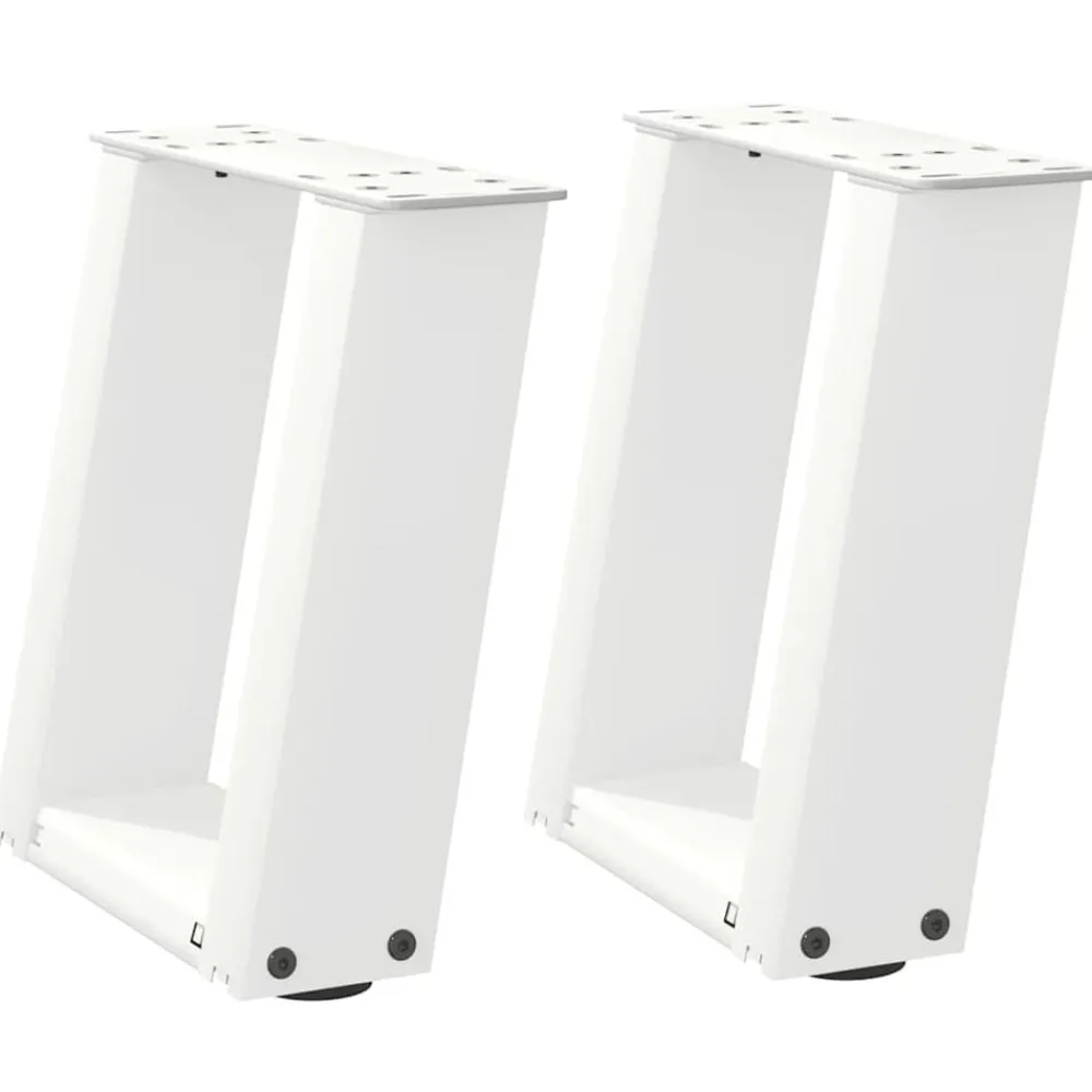 Accessoires Pour Tables-vidaXL Pieds de table basse en U 2 pièces 30 x (30-31) cm Acier Blanc