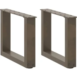 Accessoires Pour Tables-vidaXL Pieds de table basse en U 2 pièces Acier 30 x (30-31) cm Acier Naturel