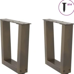 vidaXL Pieds de table basse en forme de V, 2 pièces, acier , 30 x (30-31,3) cm