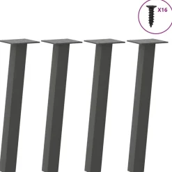 Accessoires Pour Tables-vidaXL Pieds de table basse 4 pièces 30 cm Acier Anthracite