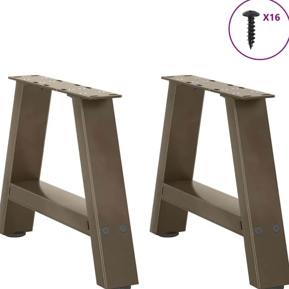 vidaXL Pieds de table basse en forme de A, 2 pièces, 30 x (30-31) cm, acier