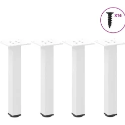 Accessoires Pour Tables-vidaXL Pieds de table basse 4 pièces 30-32 cm Acier Blanc