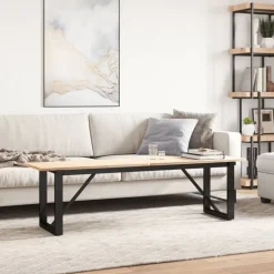 vidaXL Pieds de table basse cadre en O 140x30x43 cm acier