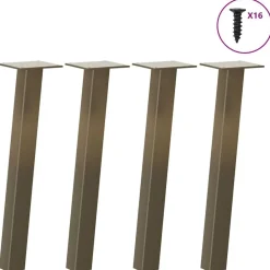 Accessoires Pour Tables-vidaXL Pieds de table basse 4 pièces Acier 30 cm Acier Naturel