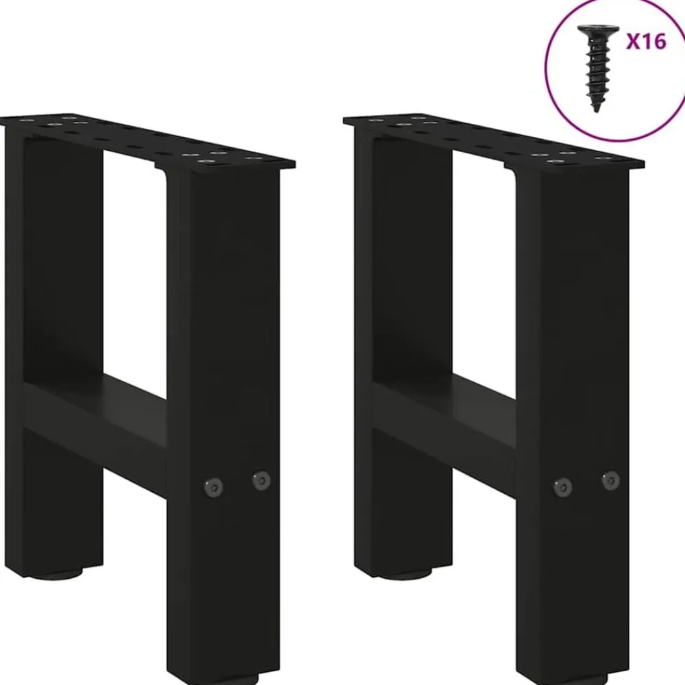 vidaXL Pieds de table basse 2 pièces 30 x (30-31) cm Acier