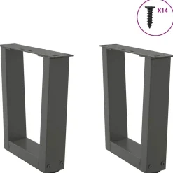 vidaXL Pieds de table basse en forme de V, 2 pièces, , 30 x (30-31,3) cm, acier
