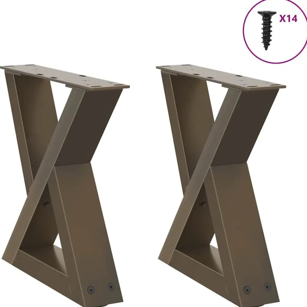 Accessoires Pour Tables-vidaXL Pieds de table basse 2 pièces Acier 30 x (30-31,3) cm Acier Naturel