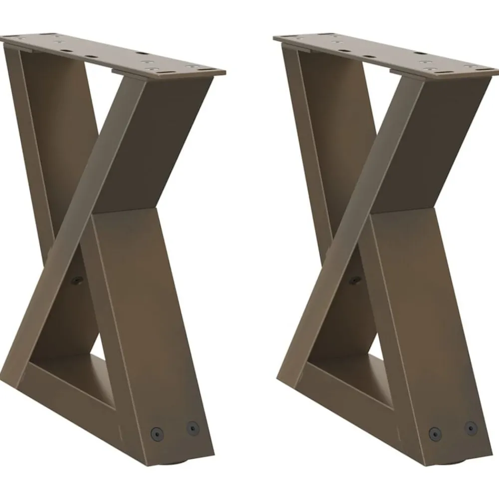 Accessoires Pour Tables-vidaXL Pieds de table basse 2 pièces Acier 30 x (30-31,3) cm Acier Naturel
