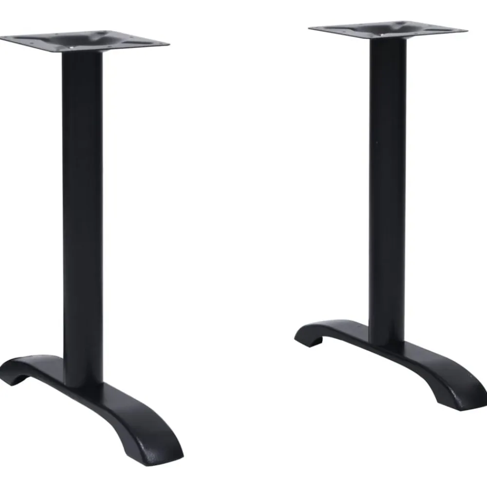 vidaXL Pieds de table de bistro 2 pcs noir 61x8x72 cm fonte