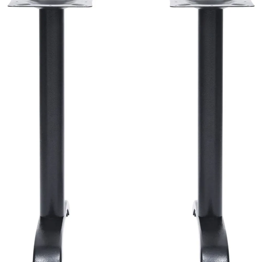 vidaXL Pieds de table de bistro 2 pcs noir 61x8x72 cm fonte