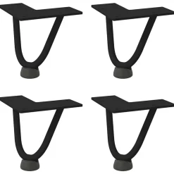vidaXL Pieds en épingle à cheveux pour table basse 4 pièces 10 cm Acier massif