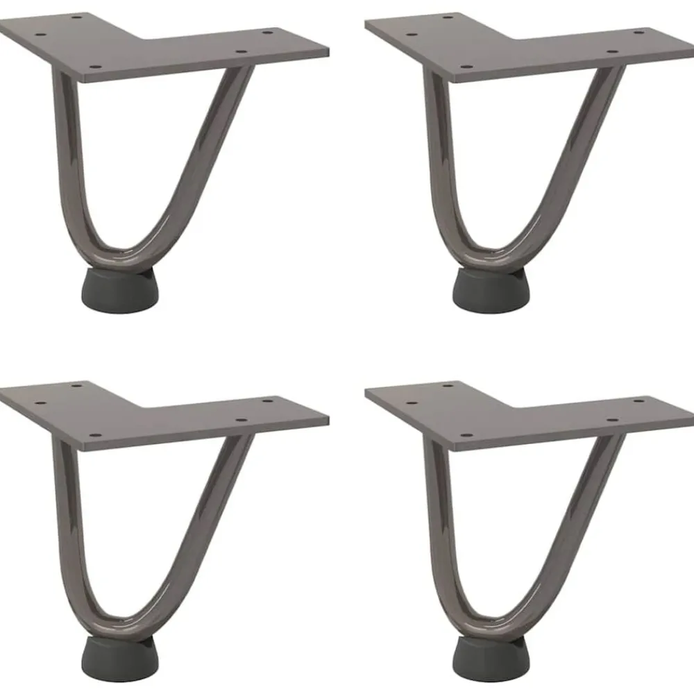 vidaXL Pieds en épingle à cheveux pour table basse 4 pièces Acier 10 cm Acier massif