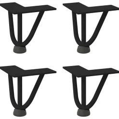Accessoires Pour Tables-vidaXL Pieds en épingle à cheveux pour table basse 4 pièces 10 cm Acier massif Noir