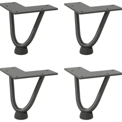 Accessoires Pour Tables-vidaXL Pieds en épingle à cheveux pour table basse 4 pièces 10 cm Acier massif Anthracite