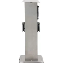 vidaXL Pilier de prise de jardin avec minuterie Acier inoxydable
