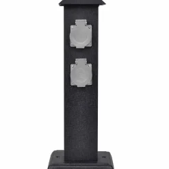 Accessoires Électriques-vidaXL Pilier de prise de jardin Noir