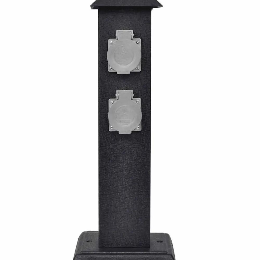 Accessoires Électriques-vidaXL Pilier de prise de jardin Noir