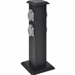 Accessoires Électriques-vidaXL Pilier de prise de jardin Noir