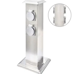 vidaXL Pilier de prise de jardin Acier inoxydable