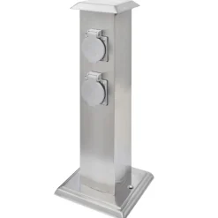 vidaXL Pilier de prise de jardin Acier inoxydable