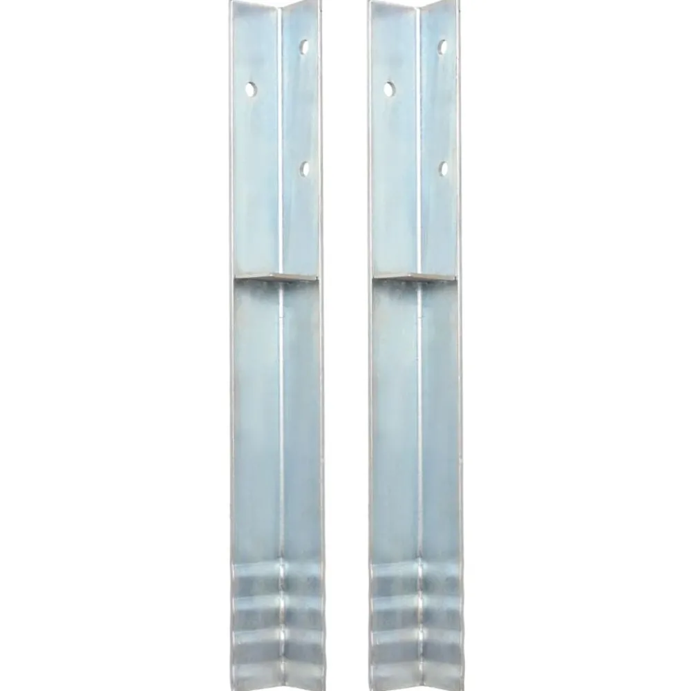 Accessoires De Quincaillerie-vidaXL Piquet de sol en forme de L 2 pcs Acier galvanisé 5 x 5 x 50 cm