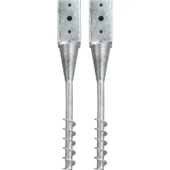 vidaXL Piquets au sol 2 pcs Argenté 7x7x56 cm Acier galvanisé