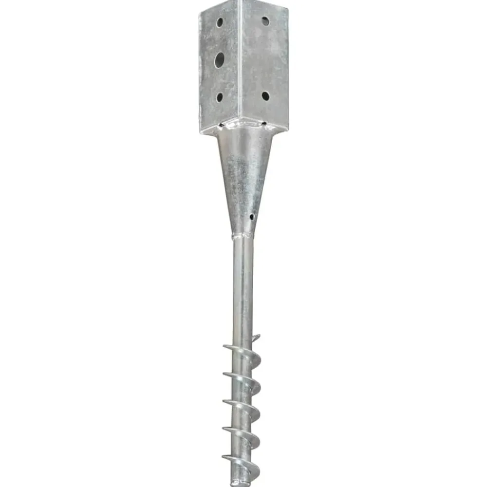 vidaXL Piquets au sol 2 pcs Argenté 7x7x56 cm Acier galvanisé