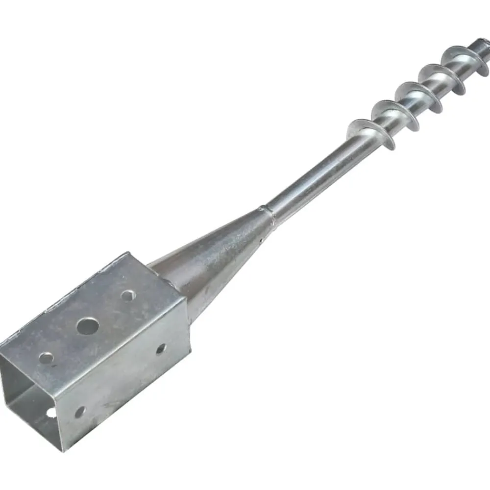 vidaXL Piquets au sol 2 pcs Argenté 7x7x56 cm Acier galvanisé