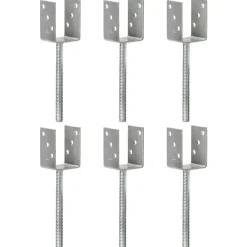 Accessoires De Quincaillerie-vidaXL Piquets de clôture 6 pcs Argenté 7x6x30 cm Acier galvanisé