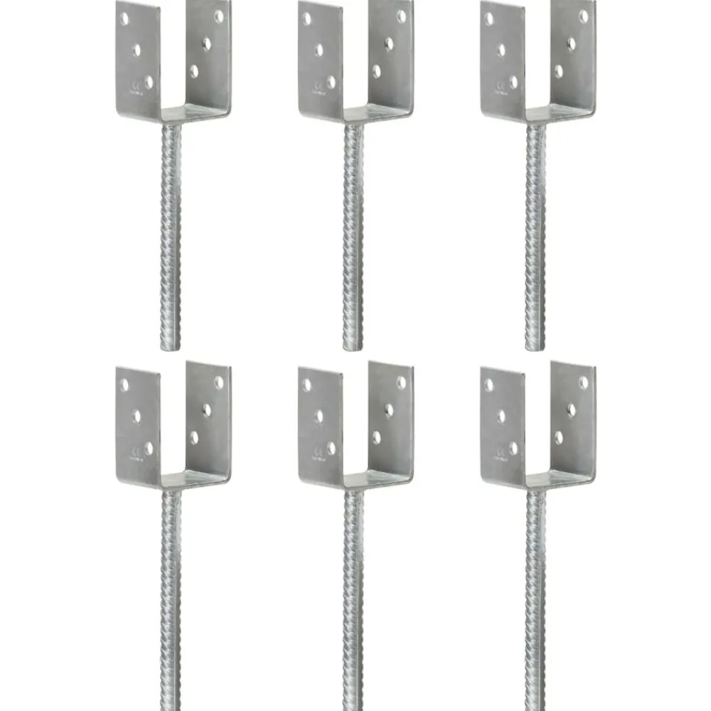 Accessoires De Quincaillerie-vidaXL Piquets de clôture 6 pcs Argenté 7x6x30 cm Acier galvanisé