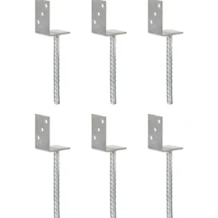 Accessoires De Quincaillerie-vidaXL Piquets de clôture 6 pcs Argenté 8x6x30 cm Acier galvanisé