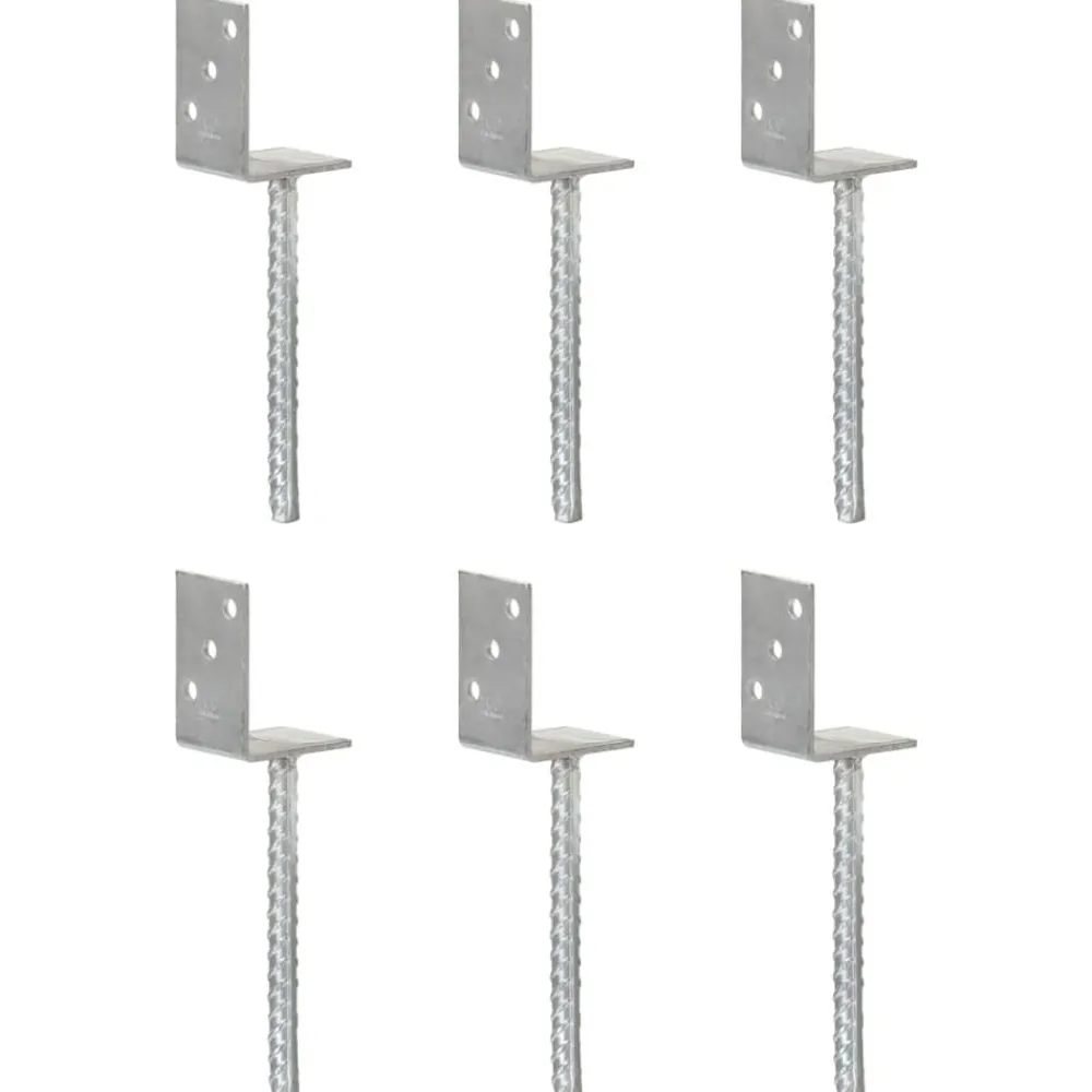 Accessoires De Quincaillerie-vidaXL Piquets de clôture 6 pcs Argenté 8x6x30 cm Acier galvanisé