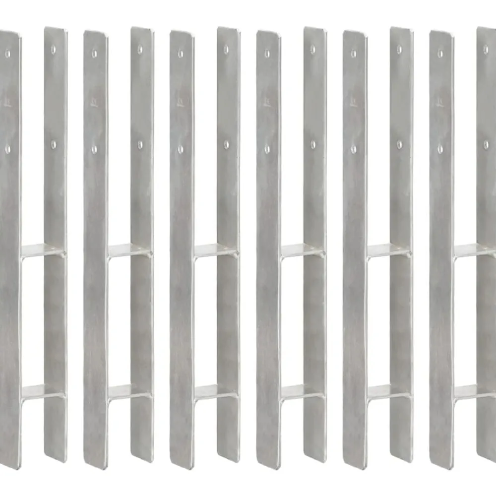 vidaXL Piquets de clôture 6 pcs Argenté 7x6x60 cm Acier galvanisé