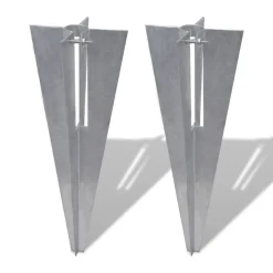 vidaXL Piquets de poteau de clôture 2 pcs acier