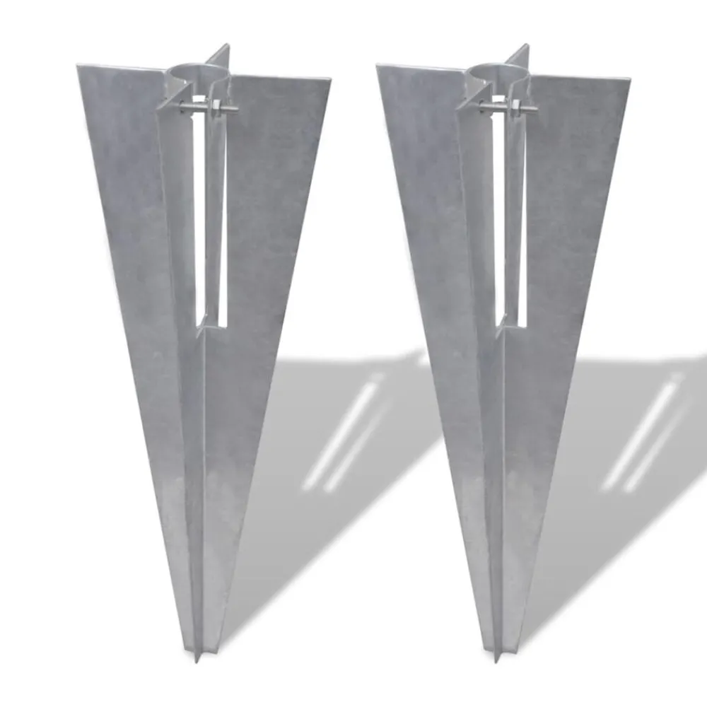 vidaXL Piquets de poteau de clôture 2 pcs acier
