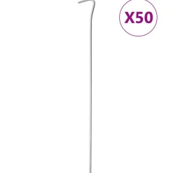 Loisirs De Plein Air-vidaXL Piquets de tente 50 pcs 30 cm Ø4 mm acier galvanisé