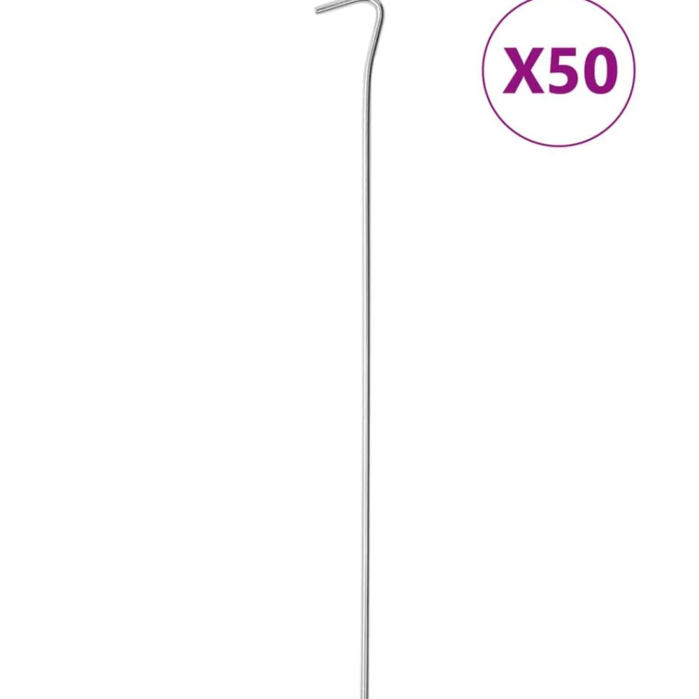 Loisirs De Plein Air-vidaXL Piquets de tente 50 pcs 30 cm Ø4 mm acier galvanisé