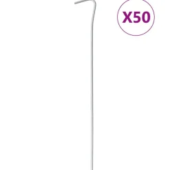 vidaXL Piquets de tente 50 pcs 23 cm Ø3 mm acier galvanisé