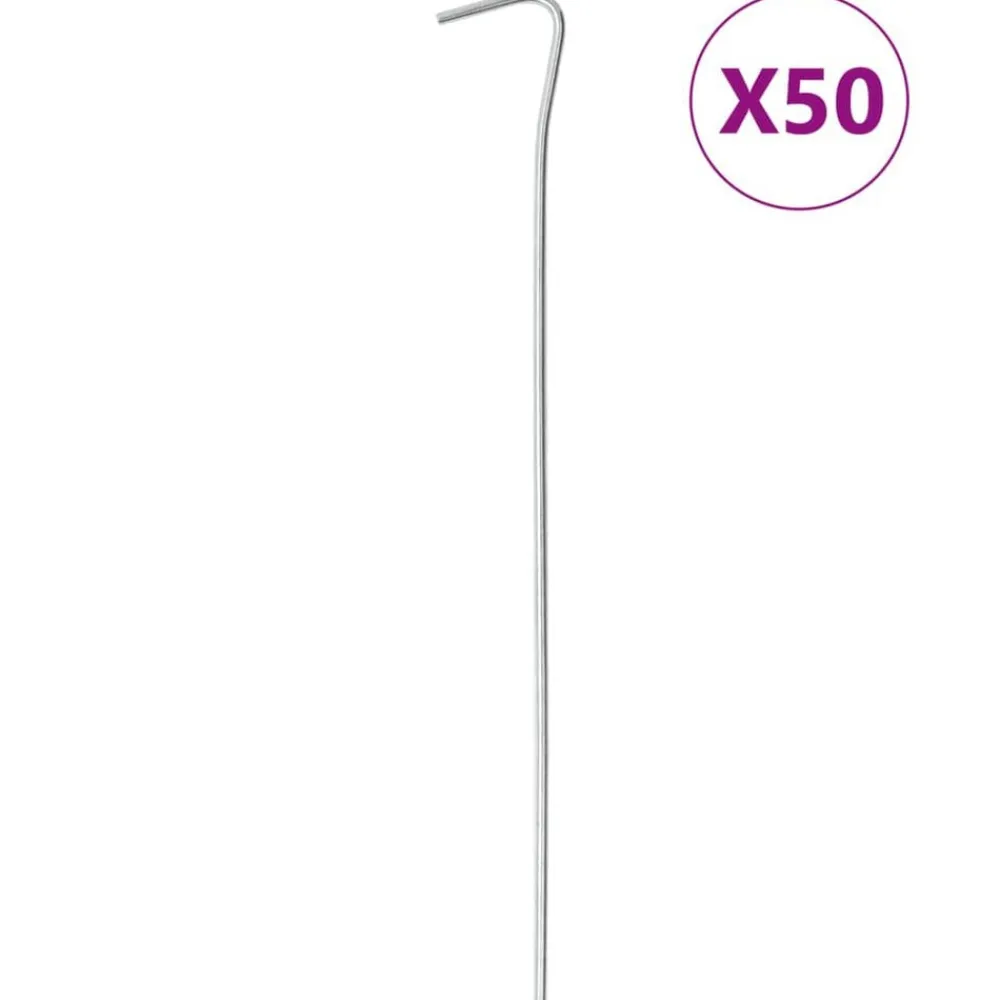 vidaXL Piquets de tente 50 pcs 23 cm Ø3 mm acier galvanisé