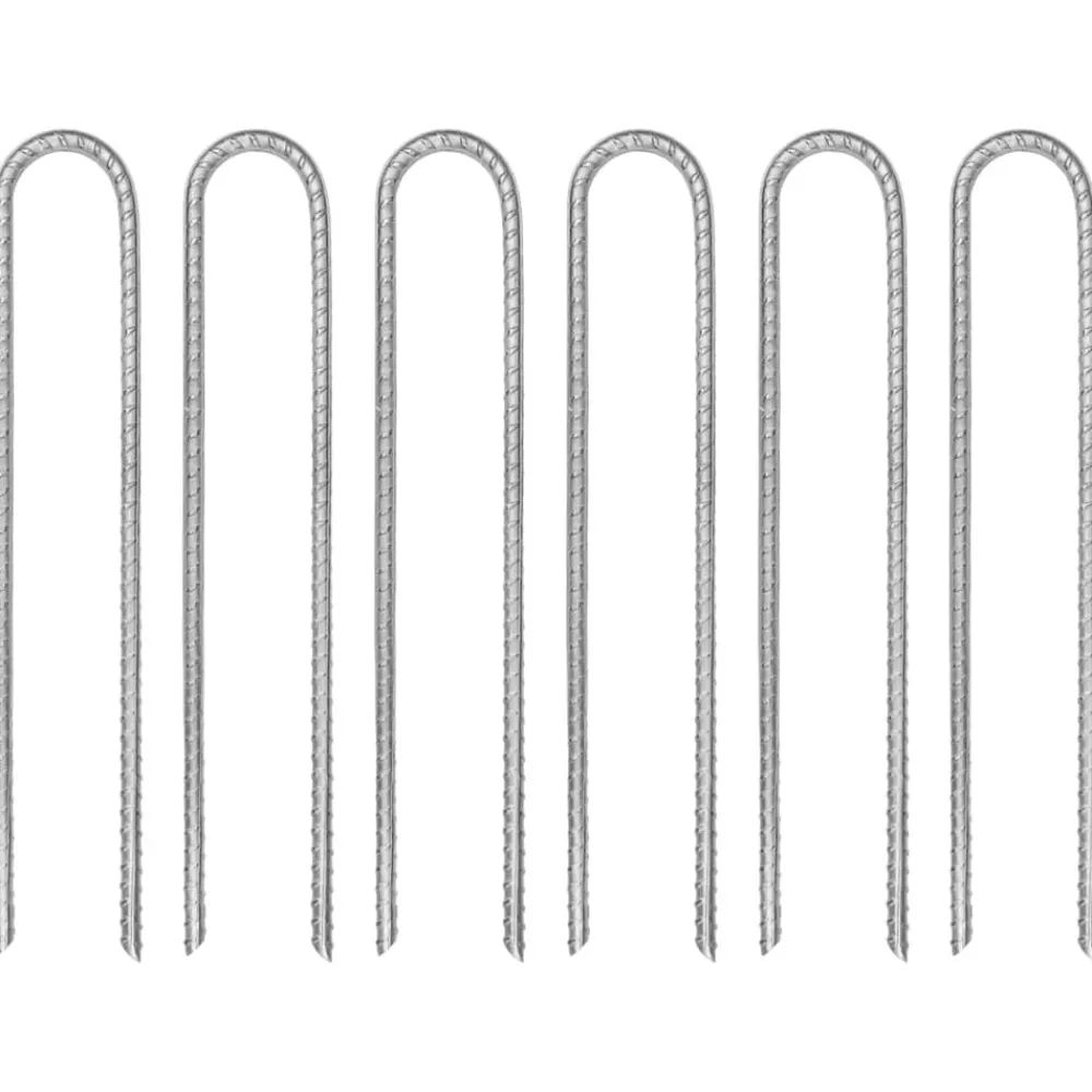 vidaXL Piquets de tente 6 pcs en forme de U 30 cm Ø7mm acier galvanisé