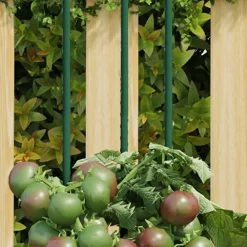 Pelouses & Jardins-vidaXL Piquets pour plantes de jardin 30 pcs vert 60 cm acier