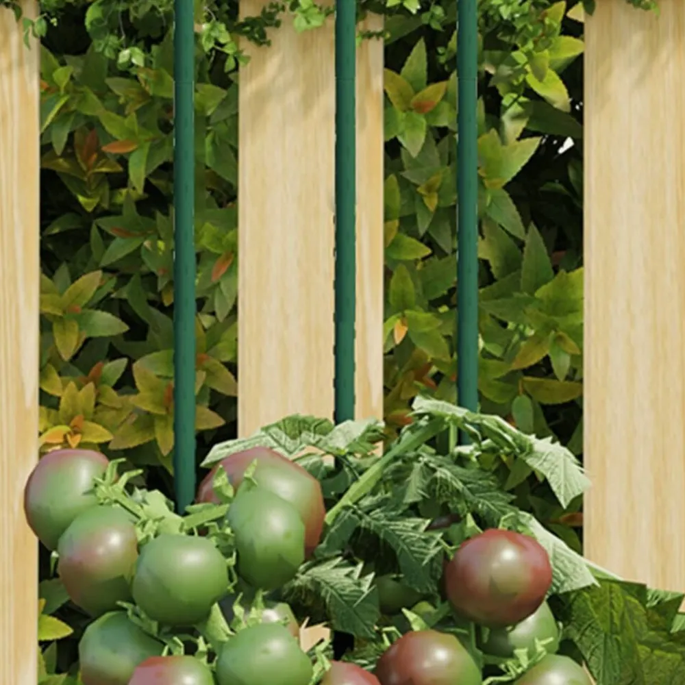 Pelouses & Jardins-vidaXL Piquets pour plantes de jardin 30 pcs vert 60 cm acier